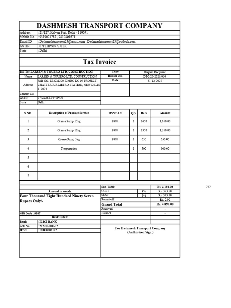 Invoice No - 060 | PDF
