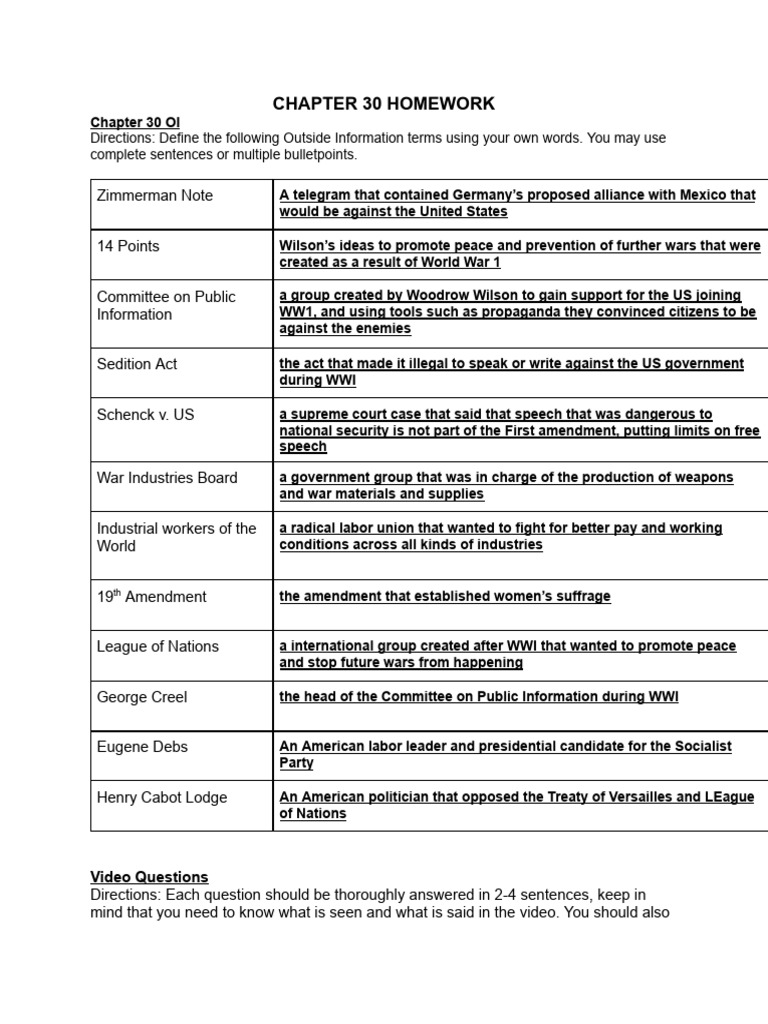 Key Terms and Concepts of WWI | PDF | World War I | International Relations