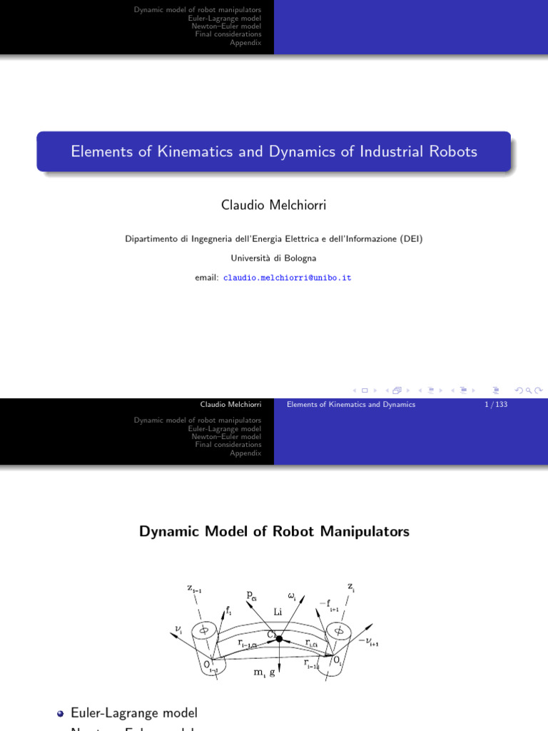 Dynamic Modeling of Robot Manipulators | PDF | Euler–Lagrange Equation ...