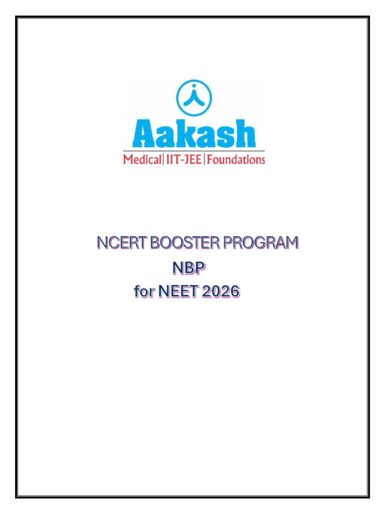 NCERT Booster Program for NEET 2026 | PDF | Chemistry | Molecules