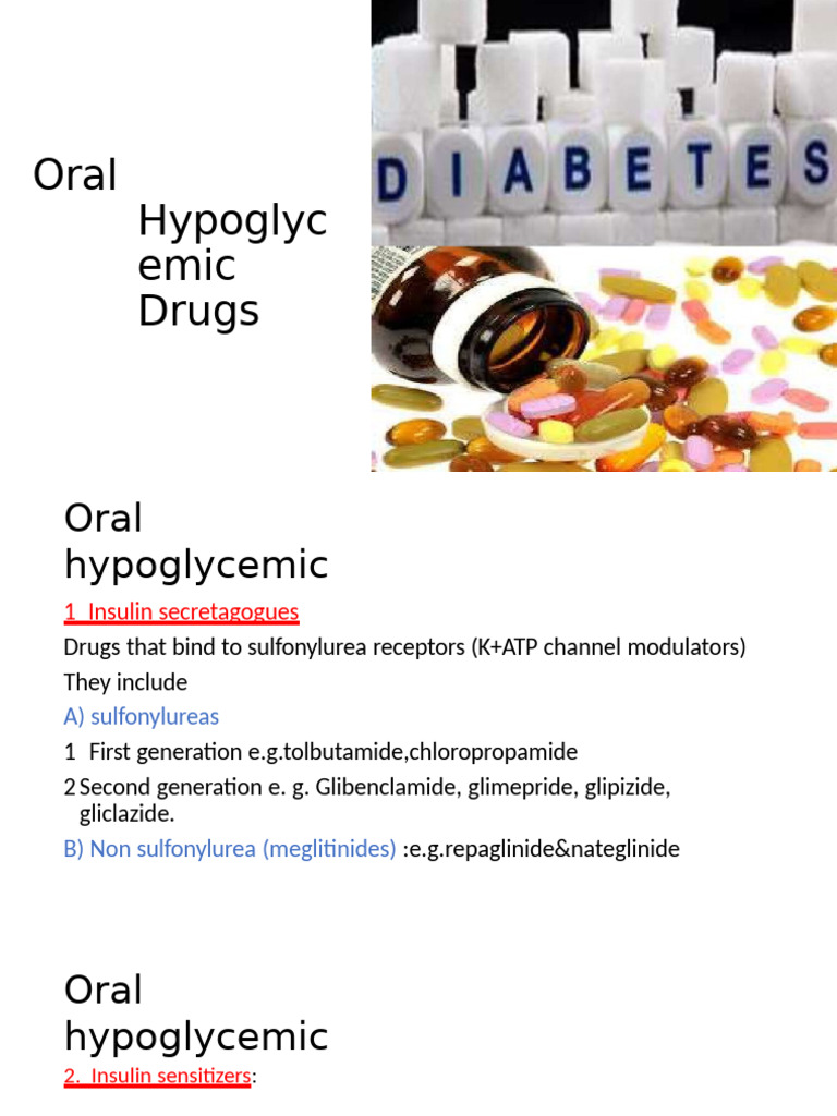 Oral Hypoglycemic Drugs Overview | PDF | Hypoglycemia | Diabetes
