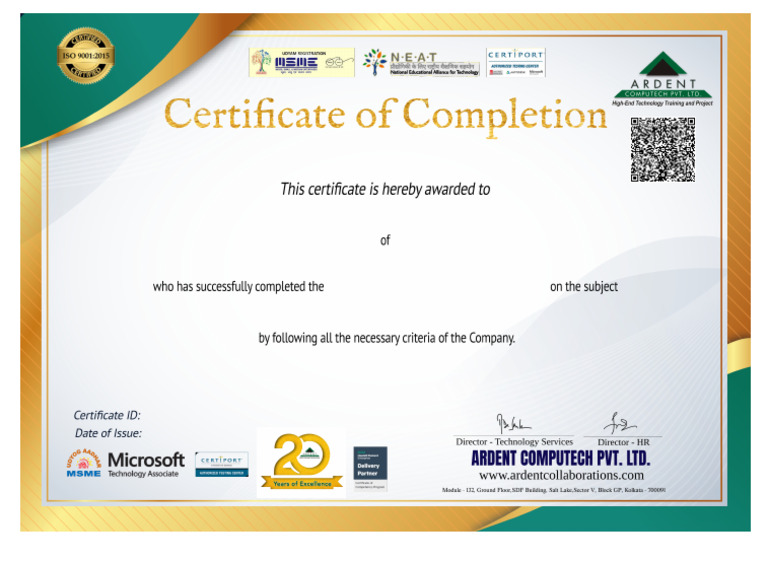 Python Programming Training Certificate | PDF