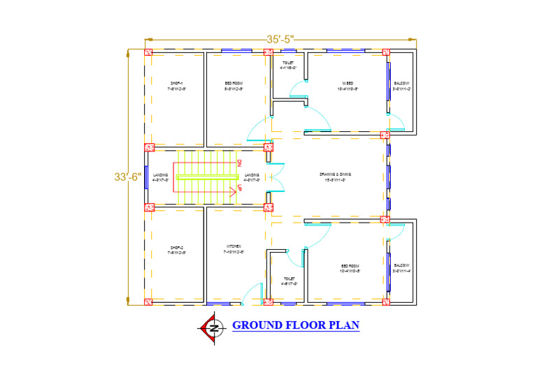 Ground Floor Plan Layout Details | PDF