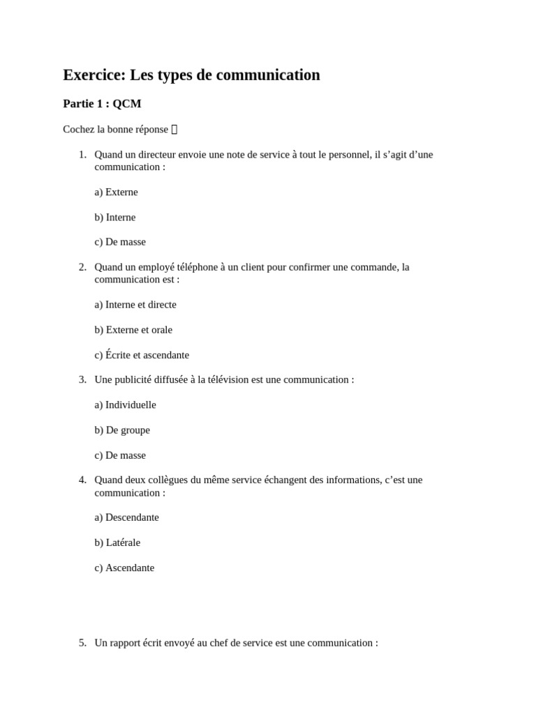 Types de communication en entreprise | PDF