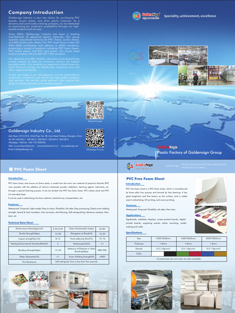 Goldensign PVC and Acrylic Sheets Overview | PDF
