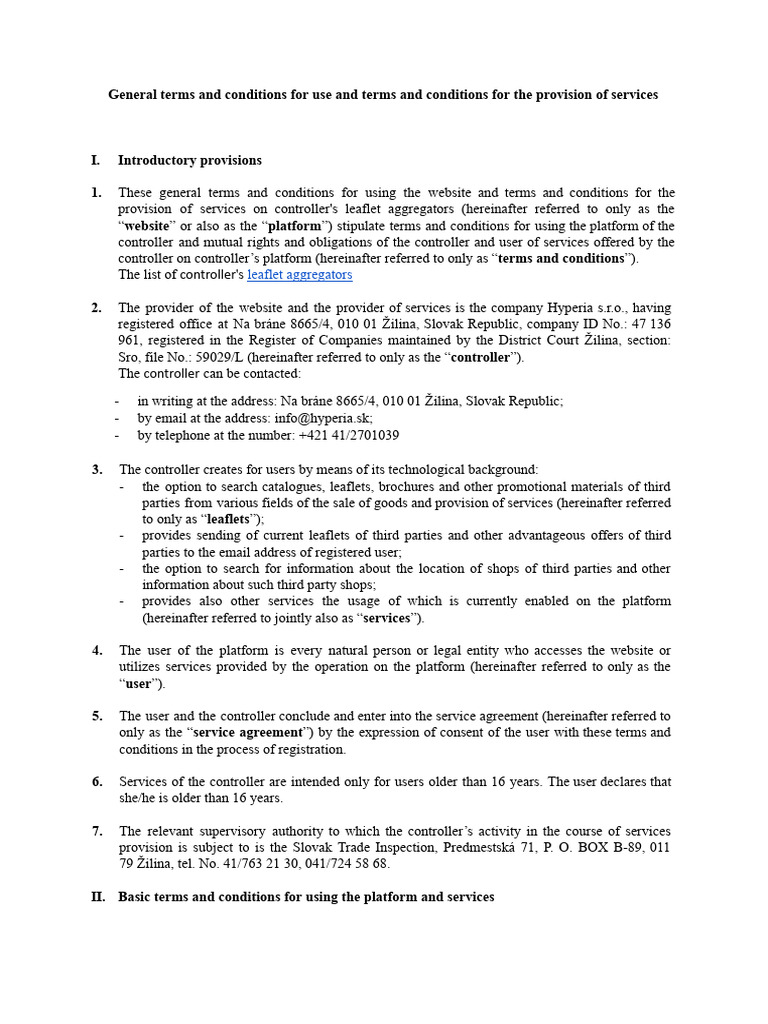Terms and Conditions for Service Use | PDF | Contractual Term | Facebook
