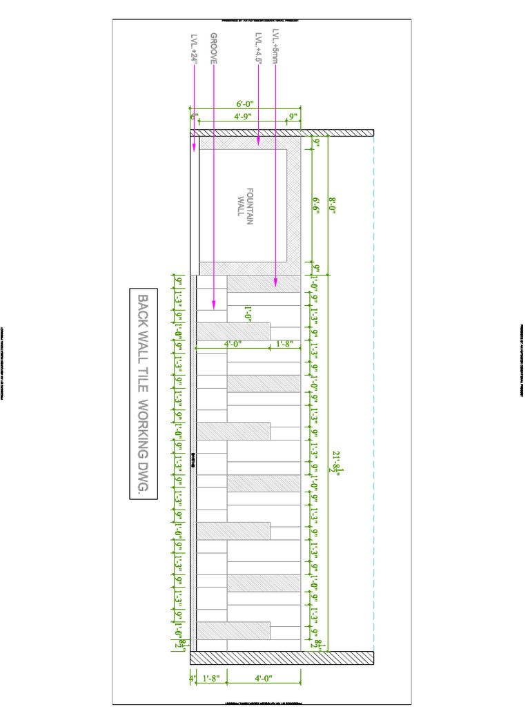 45-Back Wall Tile Working DWG | PDF