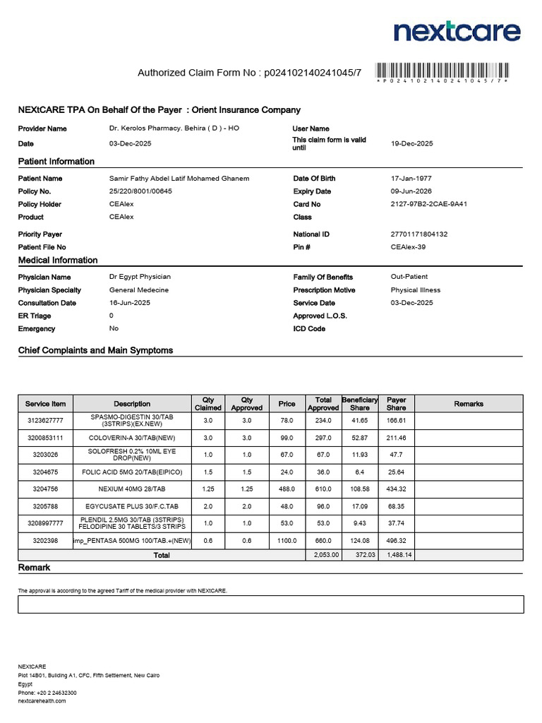 NEXtCARE Claim Form for Medical Services | PDF | Health Care | Medicine