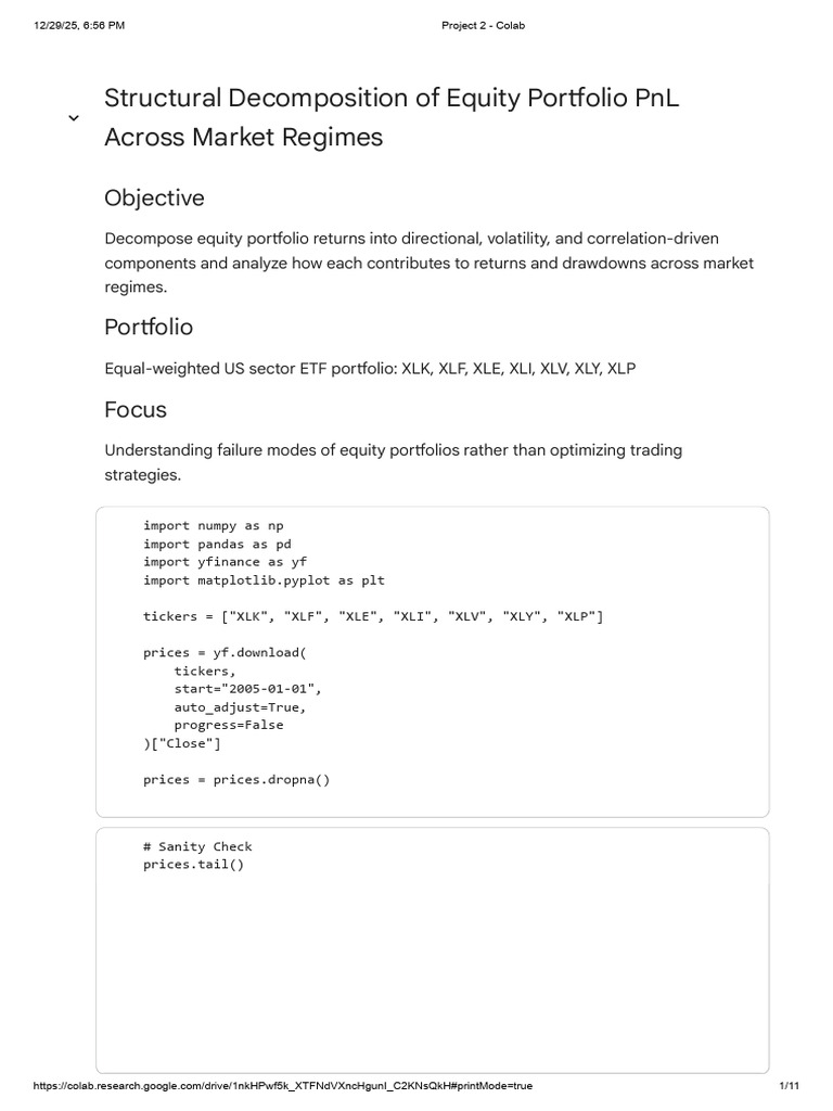Project 2 - Colab | PDF | Diversification (Finance) | Beta (Finance)