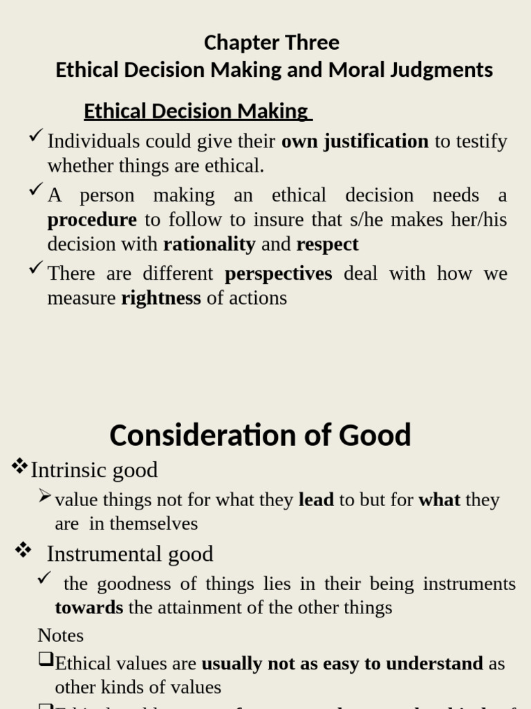 Ethical Decision Making Frameworks | PDF | Morality | Reason