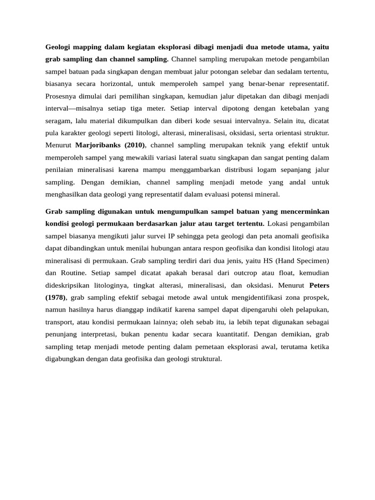 Metode Channel dan Grab Sampling Geologi | PDF