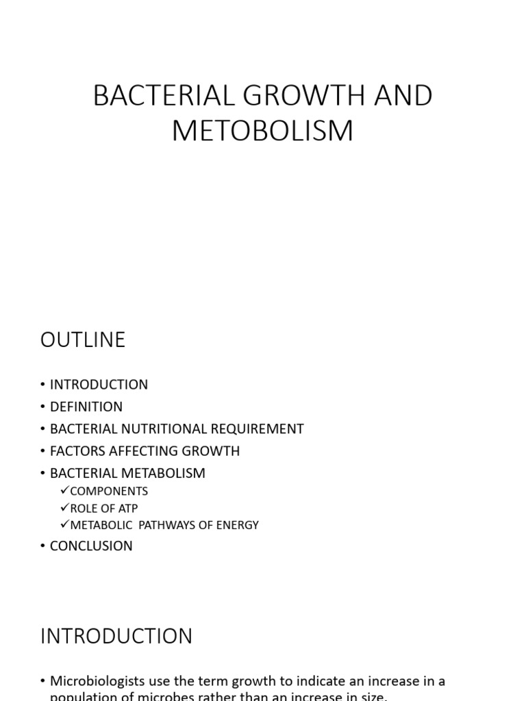 Bacterial Growth and Metabolism Overview | PDF | Cellular Respiration ...