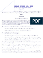 Executive Order No. 209: The Family Code of The Philippines July 6, 1987