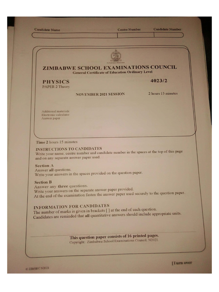 Physics Pp2 2021 | PDF