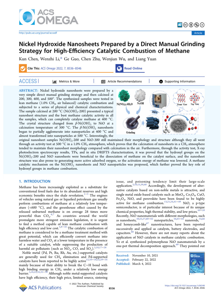 Nickel Hydroxide Nanosheets Prepared by A Direct Manual Grinding ...