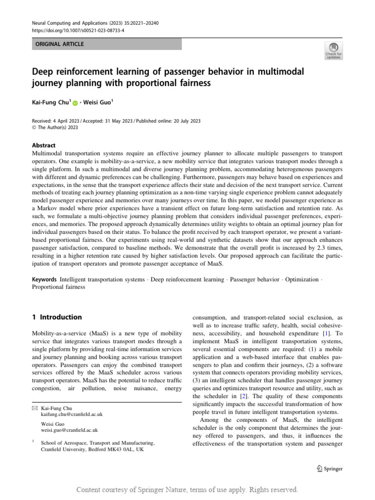 Deep Reinforcement Learning for MaaS Optimization | PDF | Utility ...