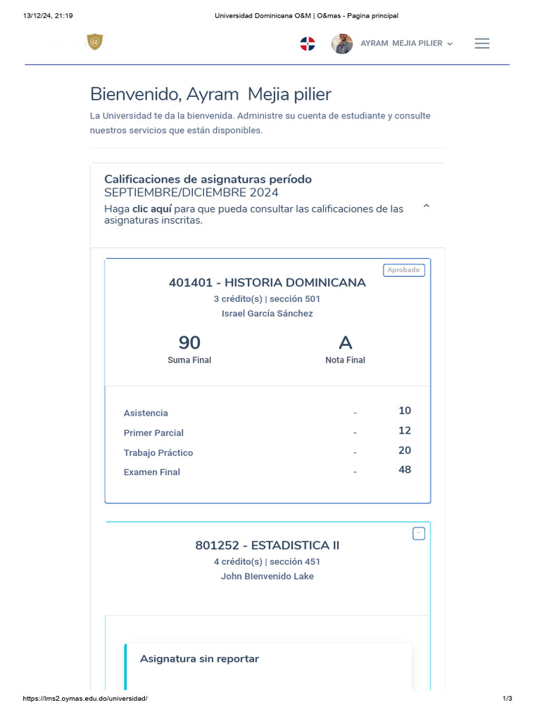 Universidad Dominicana O&M - O&Mas - Pagina Principal | PDF