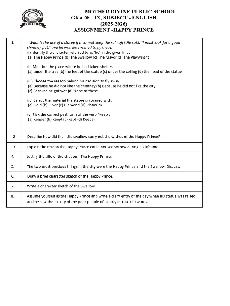 The Happy Prince Mdps | PDF