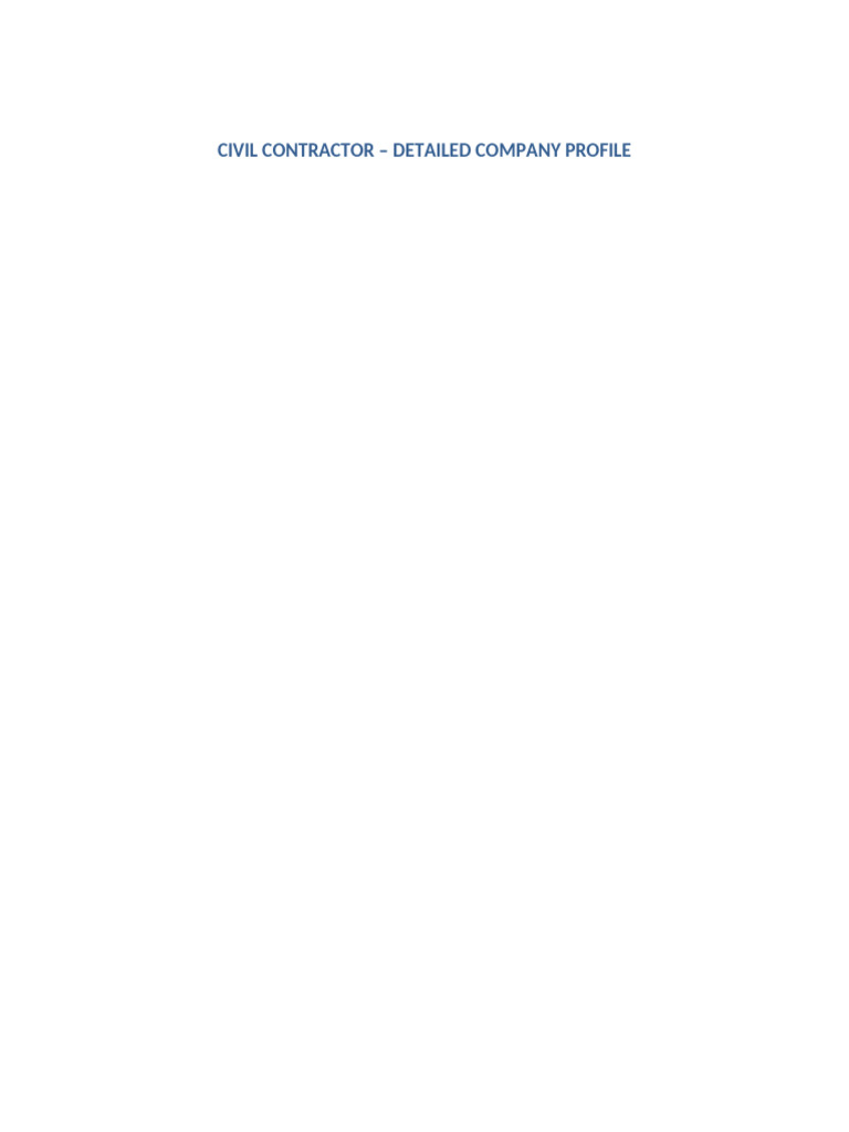 Civil Contractor Company Profile Template | PDF | Structural ...