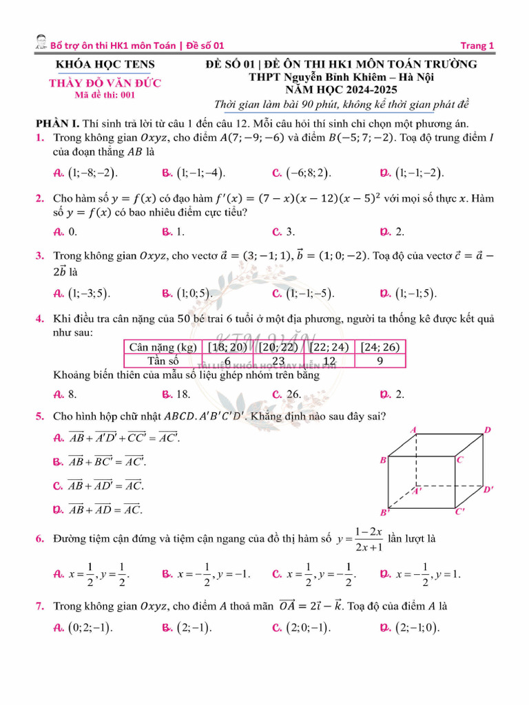 De So 01 - HK1 | PDF