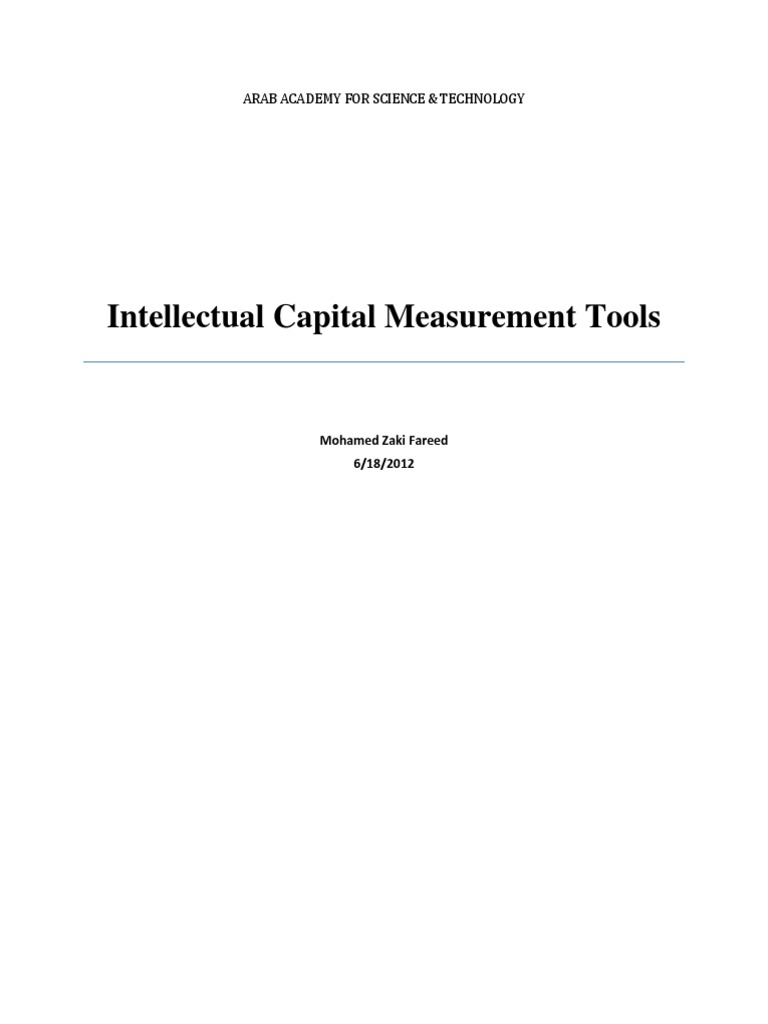 Measuring Intellectual Capital | PDF | Capital (Economics) | Strategic ...