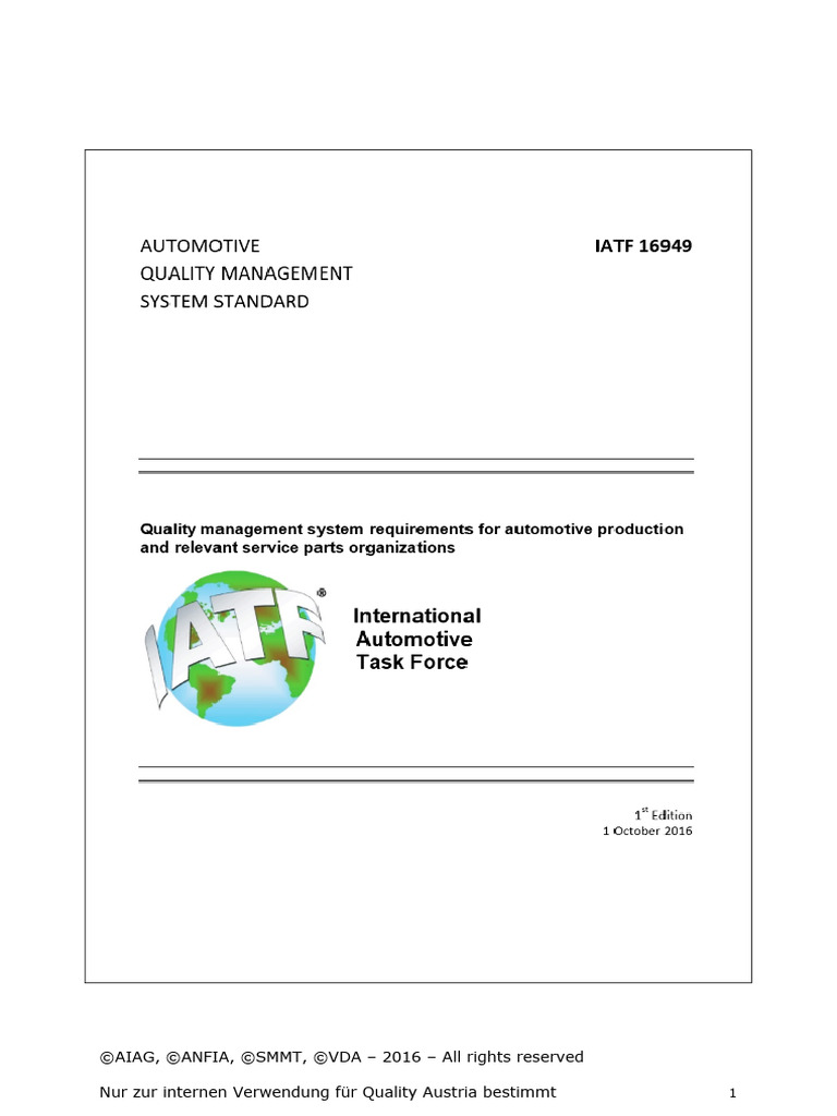 IATF 16949 Automotive QMS Standard | PDF | Quality Management System ...