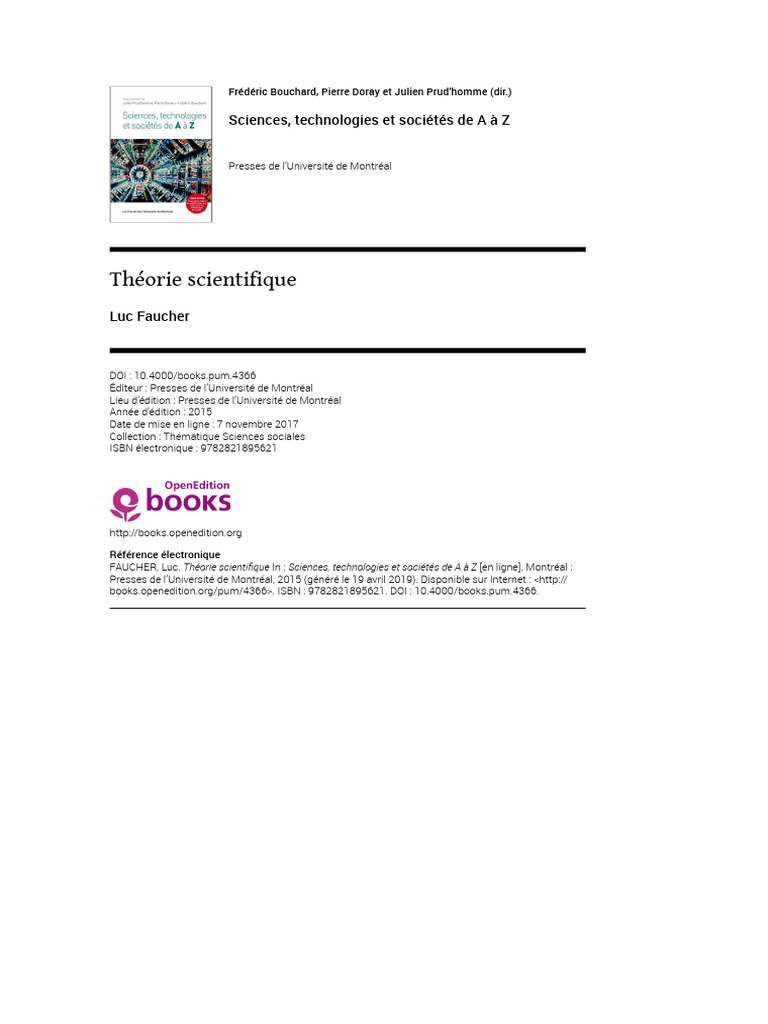 Théorie scientifique : modèles et explications | PDF | Théorie ...