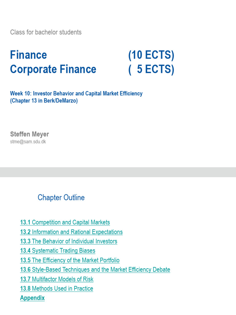 Investor Behavior & Market Efficiency Insights | PDF