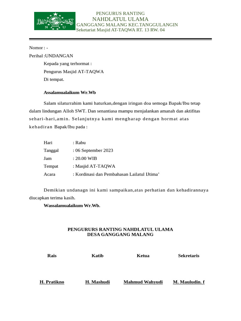Undangan NU | PDF