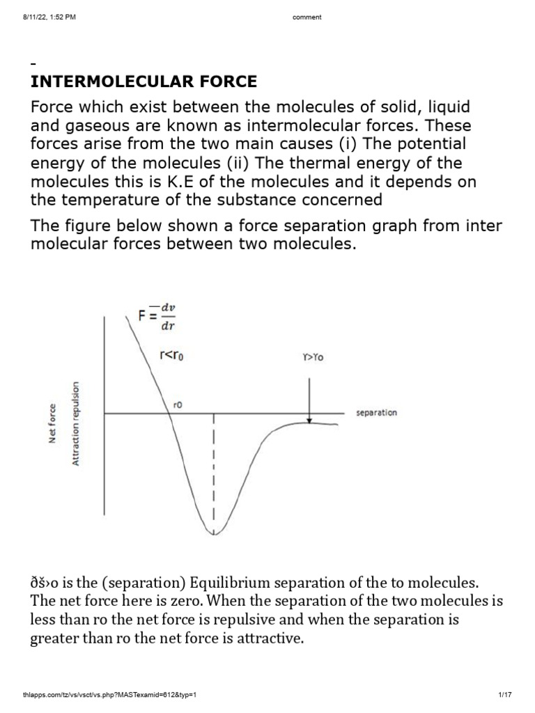 Intermolecular Forces and Surface Tension | PDF | Surface Tension | Liquids