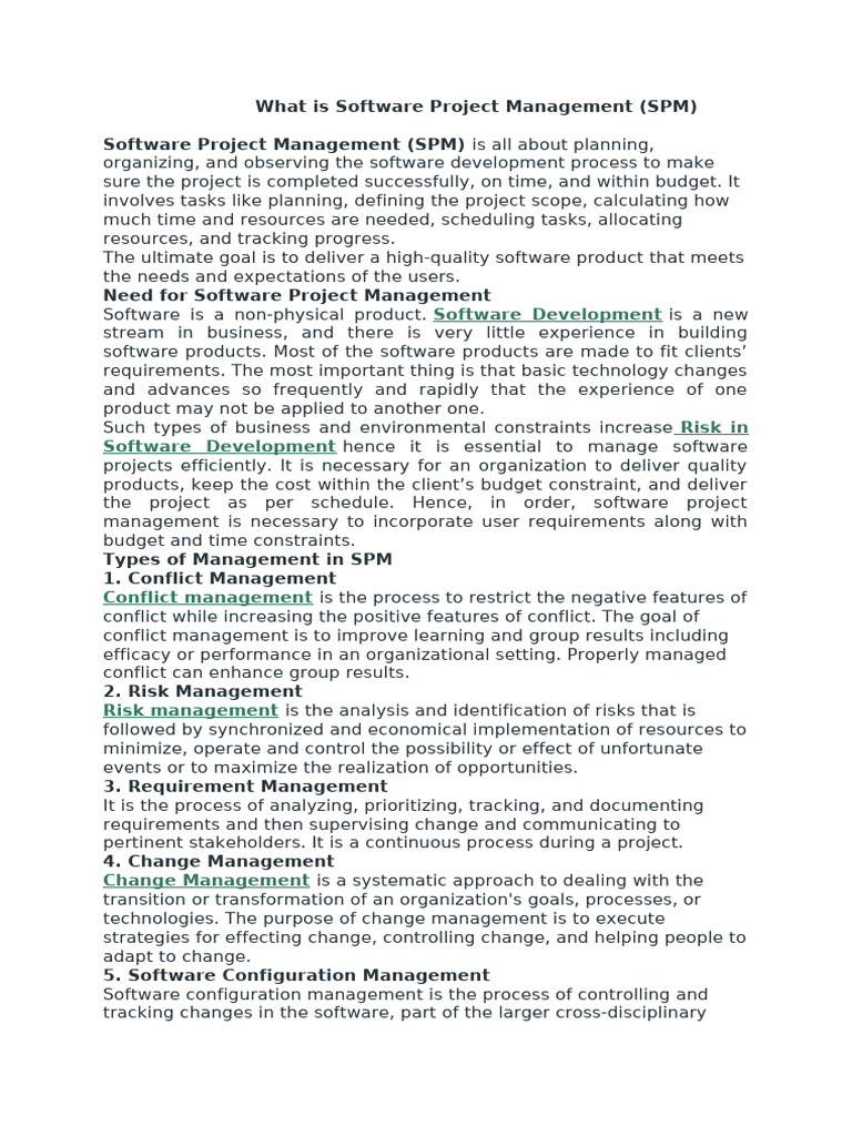 Understanding Software Project Management | PDF | Version Control ...