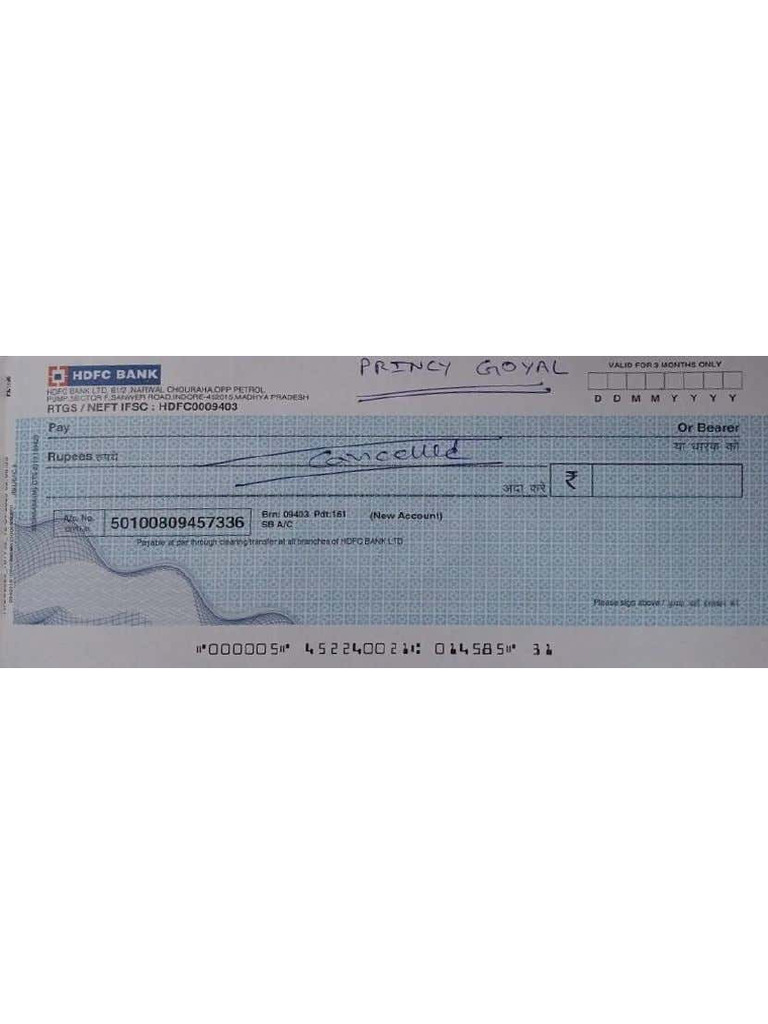 Cancelled Cheque | PDF