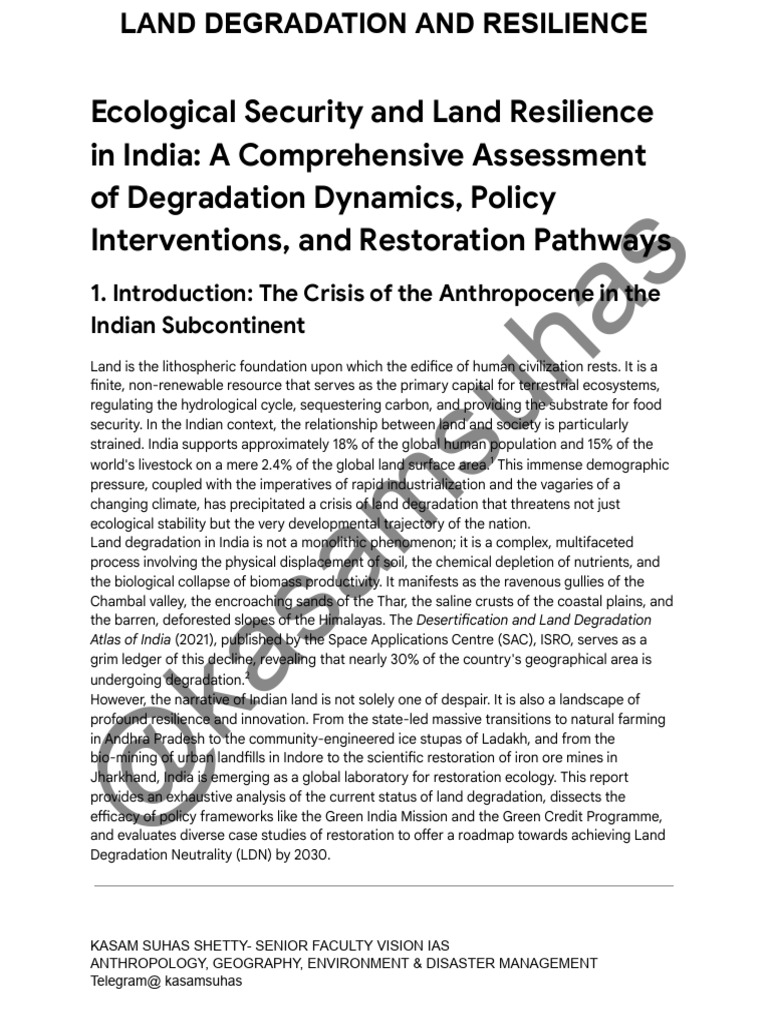 Land Degradation and Resilience in India | PDF | Erosion ...