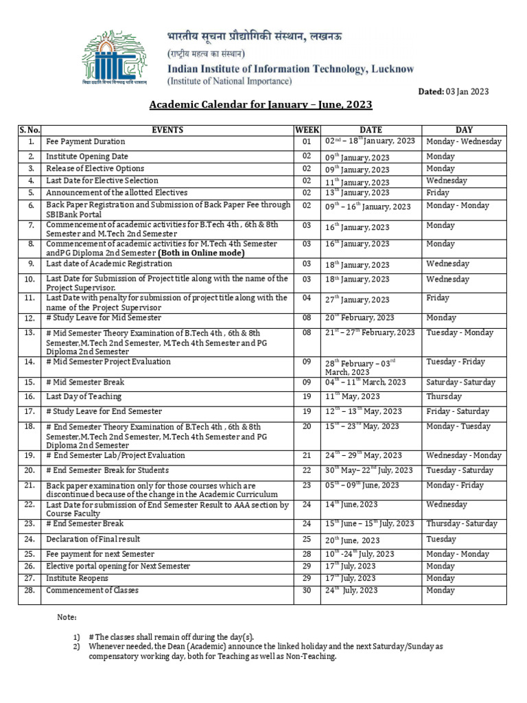 Academic Calendar 2023 | PDF | Academic Term