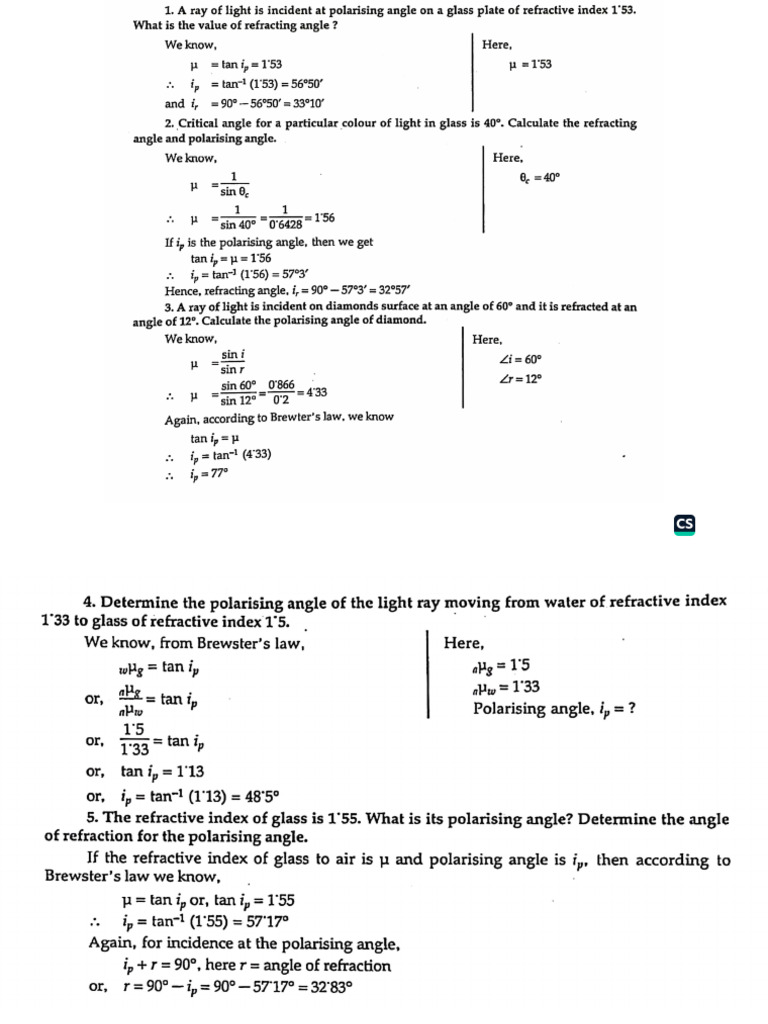 Polarization - Math Problems | PDF
