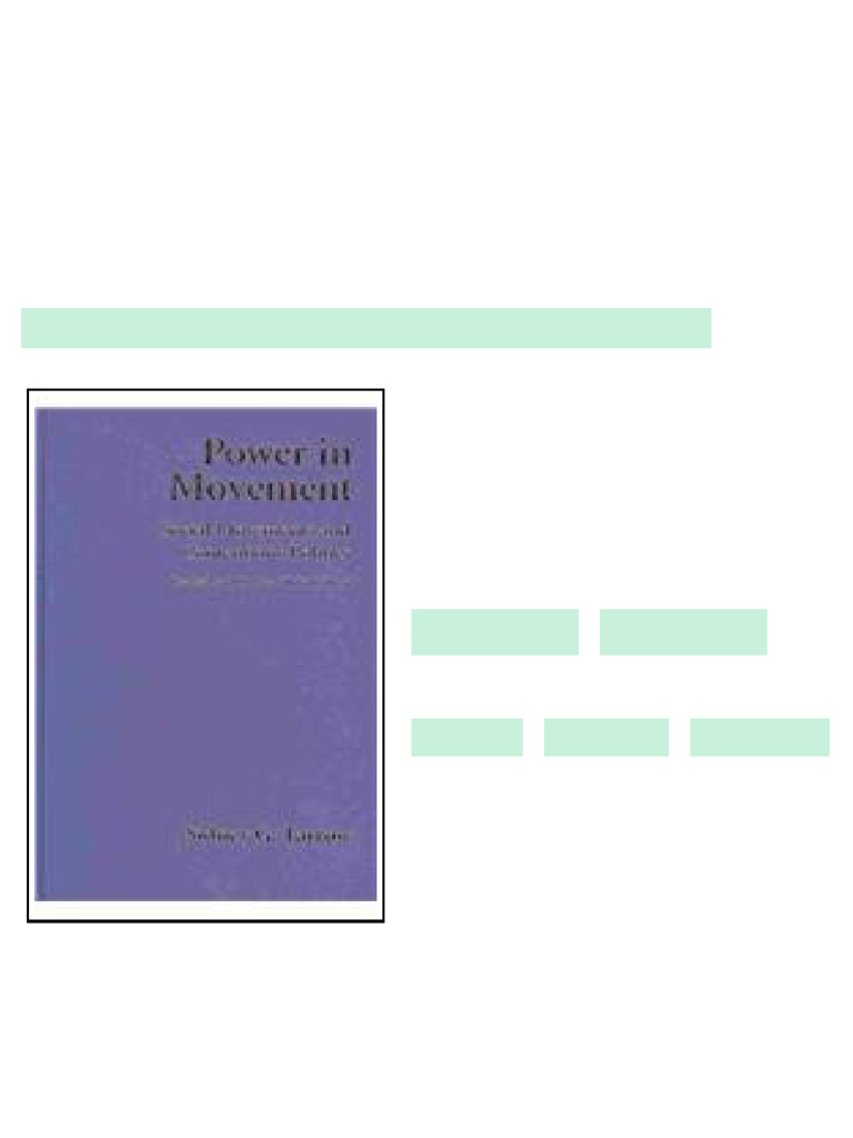 Power in Movement Social Movements and Contentious Politics 3rd Edition ...