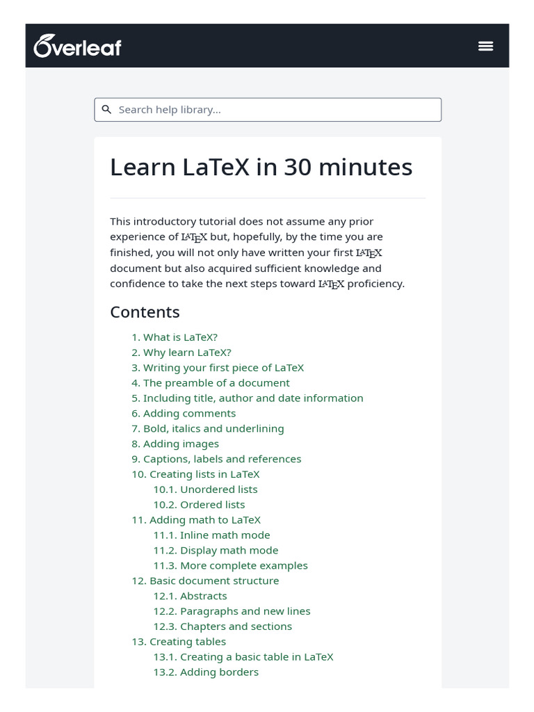 Learn LaTeX in 30 Minutes Guide | PDF | Te X | Text