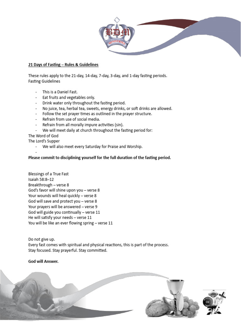 21-Day Daniel Fast Guidelines | PDF