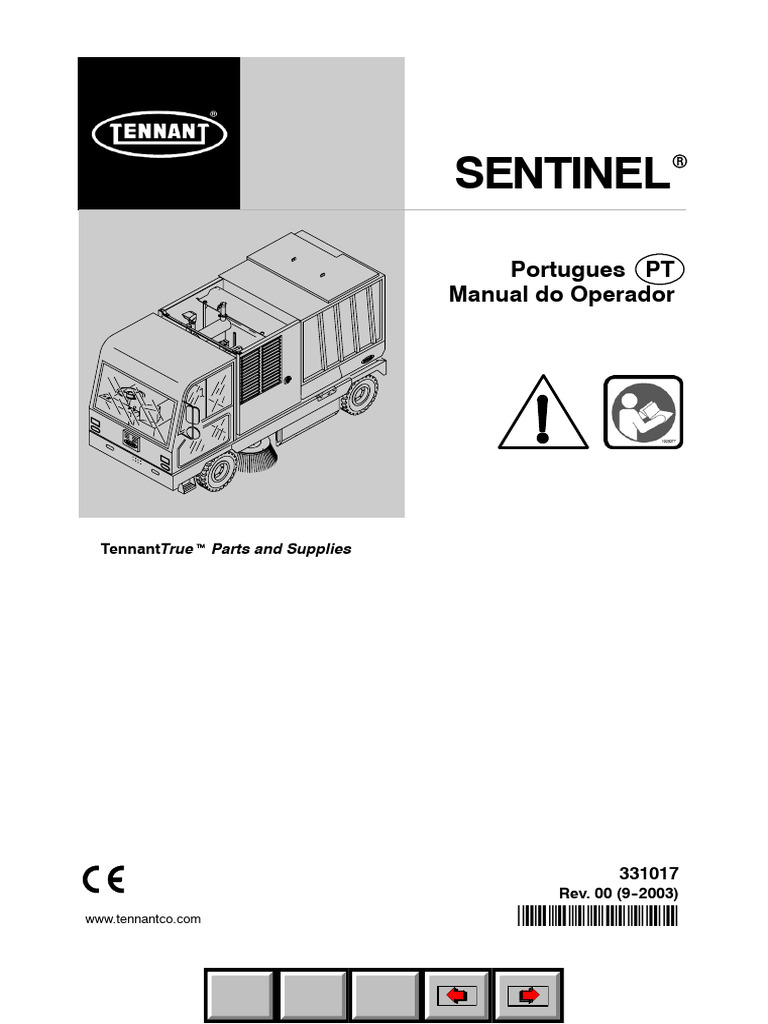 MANUAL DE INSTRUÇÕES Tennant Msentinel | PDF | Motores | Freio