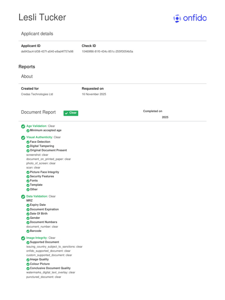 Lesli Tucker ID Verification Report | PDF | Information Technology ...