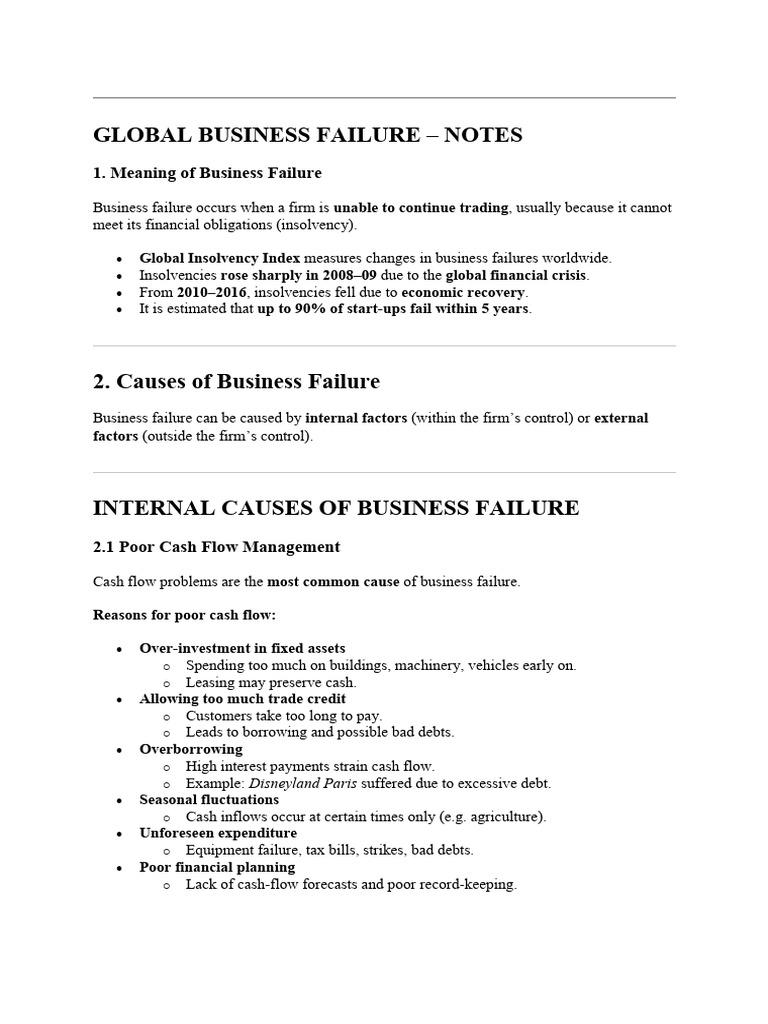 Causes of Global Business Failure | PDF | Debt | Financial Crises