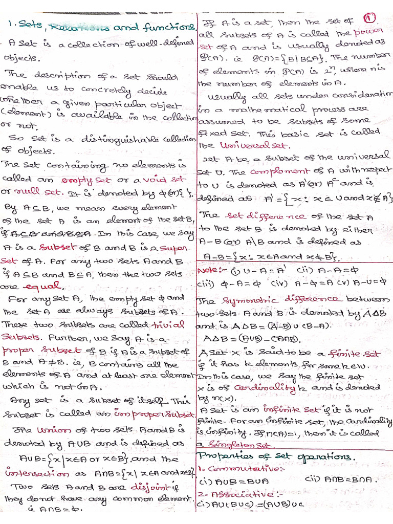 11th Unit-1 Maths All Suma | PDF