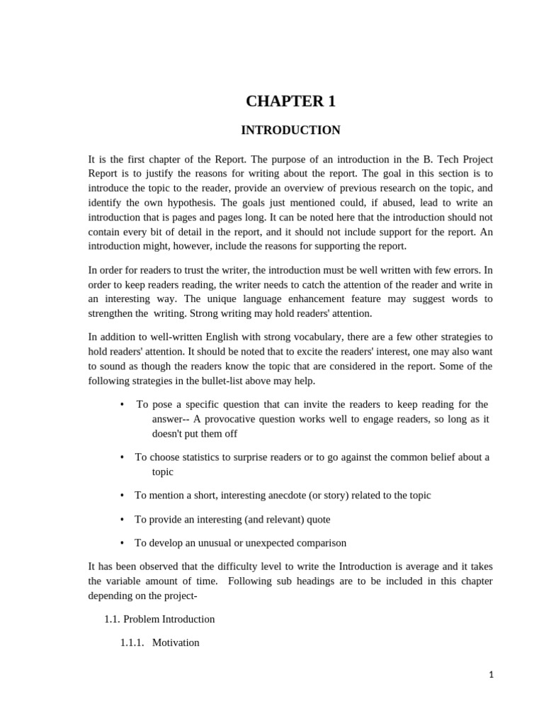 B. Tech Project Report Introduction Guide | PDF | Use Case | Microsoft ...