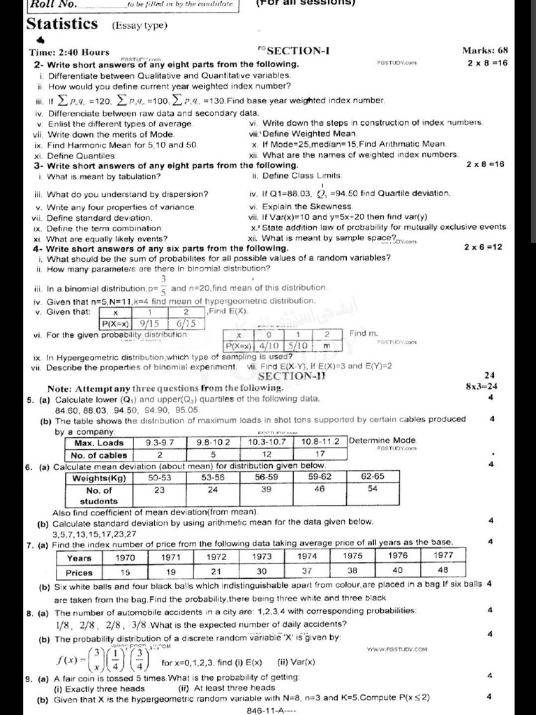 Stats PDF Paper 2 | PDF