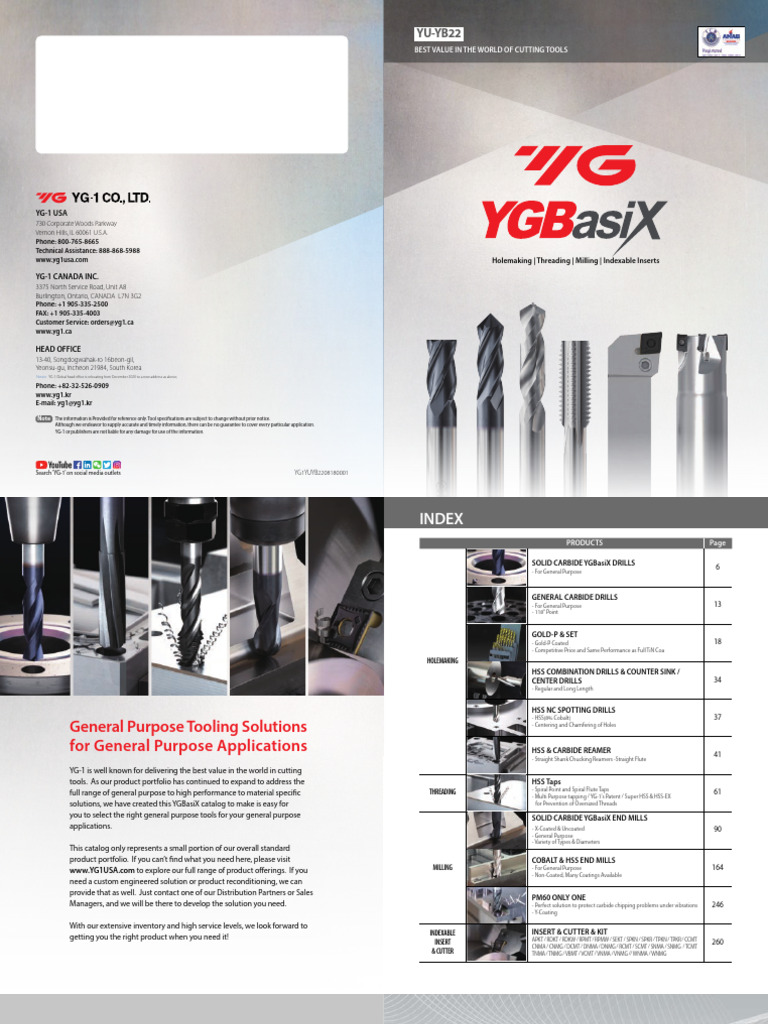 YG-1 Cutting Tools Catalog Overview | PDF | Steel | Alloy