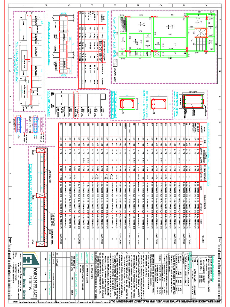 RCC Details of 2nd Slab For Proposed Residential Building For MR ...