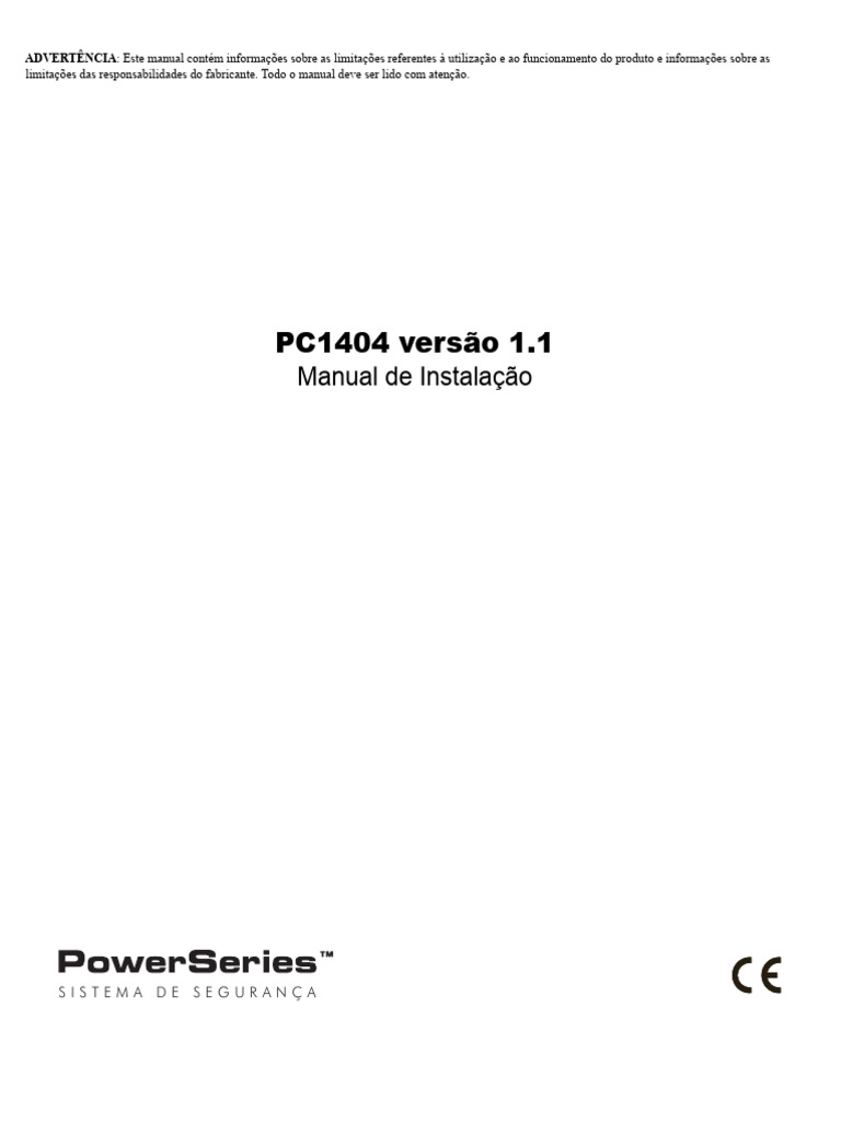 Manual de Instalação do PC1404 | PDF | Resistor | Rede elétrica