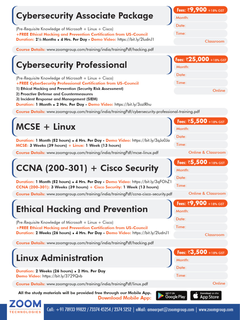 Cybersecurity Training Courses Overview | PDF | Computer Science ...