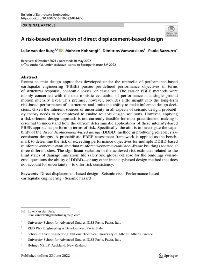 Risk-Based Evaluation of DDBD Methods | PDF | Moment Magnitude Scale | Risk