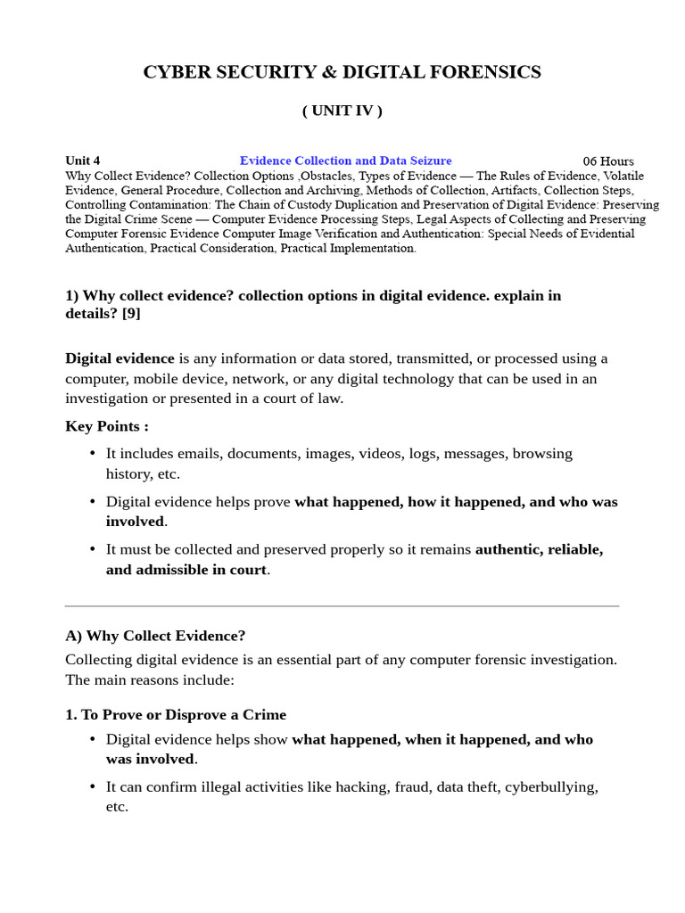 Digital Evidence Collection Methods | PDF | Digital Forensics ...